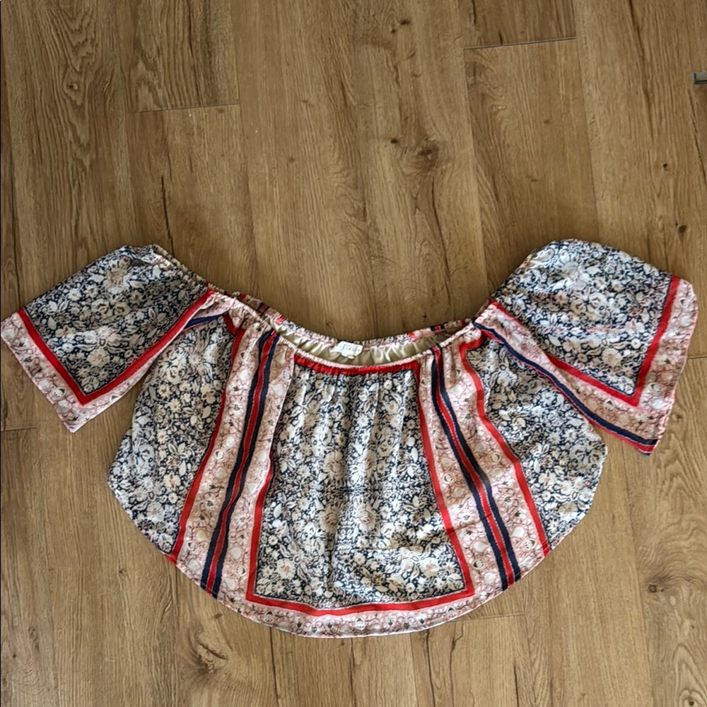 Socialite Floral Blouse with Red and Blue